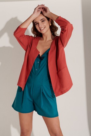 Delphine Jacket Rayon - Red from M.R BRAVO