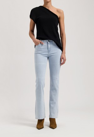 Isy High Flared - Light Stone from Mud Jeans