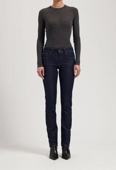 Logan High Slim - Rinse via Mud Jeans