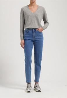 Mams High Tapered - Stone Vintage via Mud Jeans