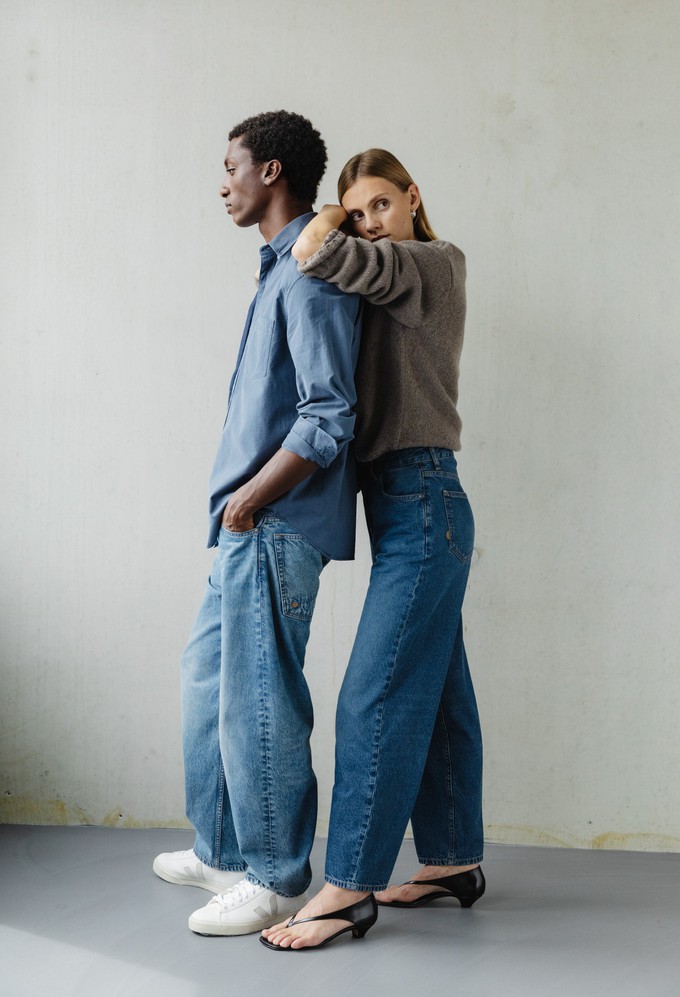 Brooke High Barrel - Rustic Blue from Mud Jeans