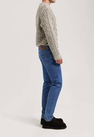 Dunn Low Tapered - Stone Vintage from Mud Jeans