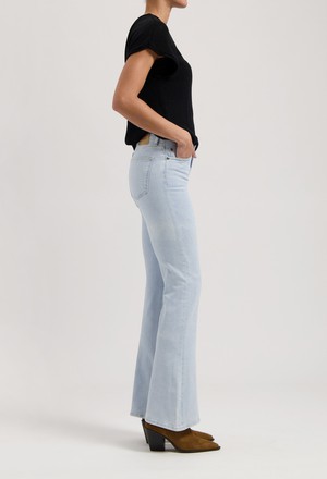 Isy High Flared - Light Stone from Mud Jeans