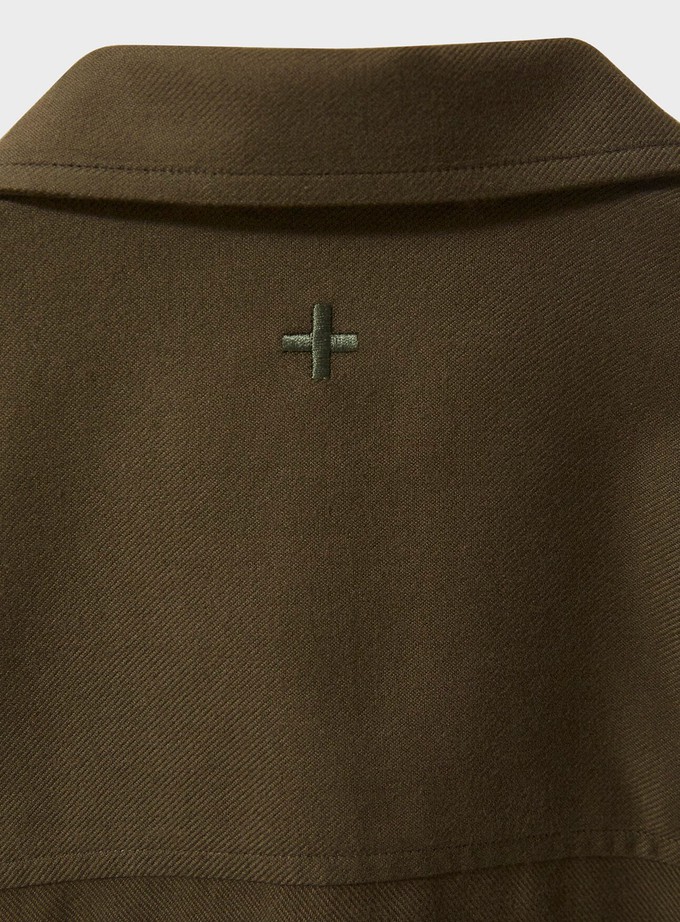 Regenerative Cotton Flannel Dorset Moss Piccadilly Overshirt from Neem London