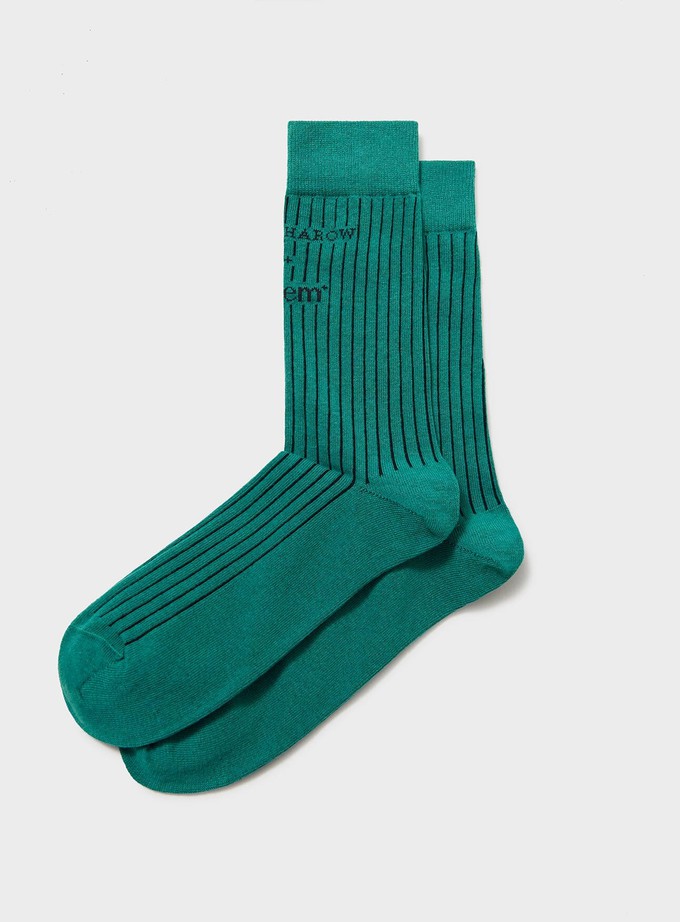 Recycled Upbeat Green Men's Socks from Neem London