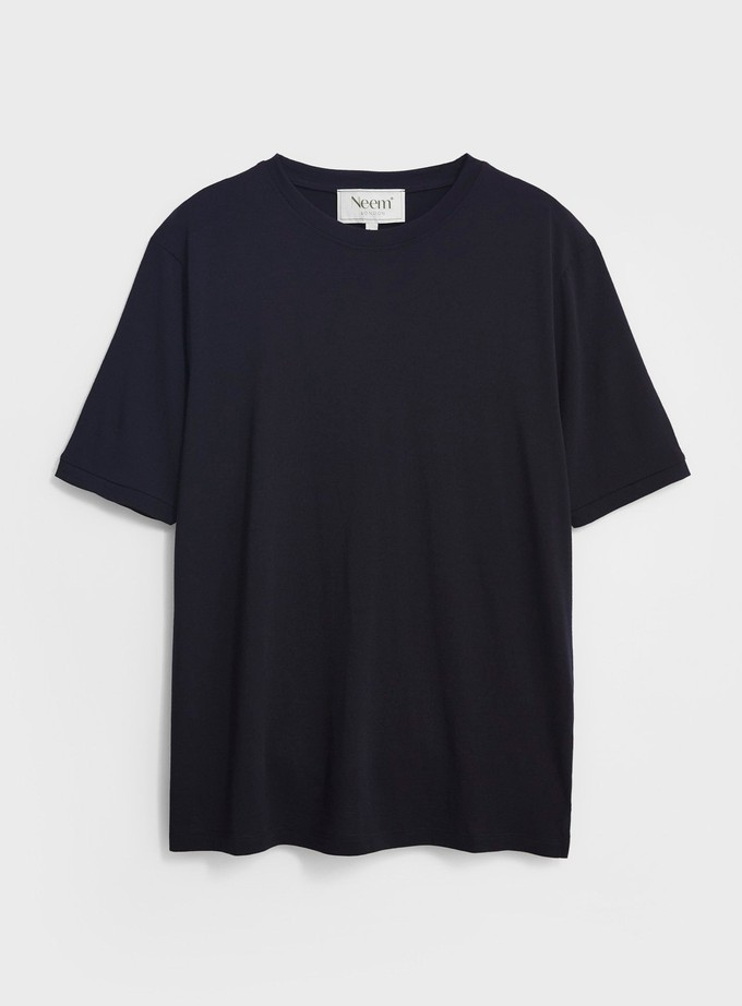 ZQ Merino Wool Jersey Navy T-Shirt from Neem London