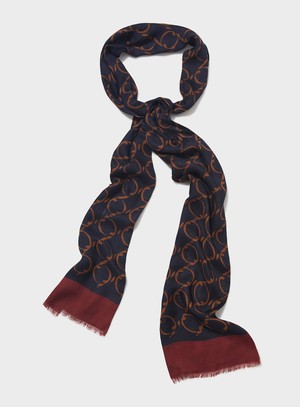 Italian Tencel Biodegradable Black Border Scarf from Neem London