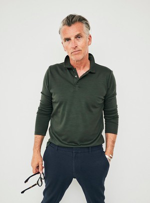 ZQ Merino Deep Neem Super 120s Stretch Polo from Neem London