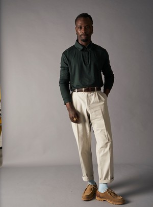 ZQ Merino Deep Neem Super 120s Stretch Polo from Neem London
