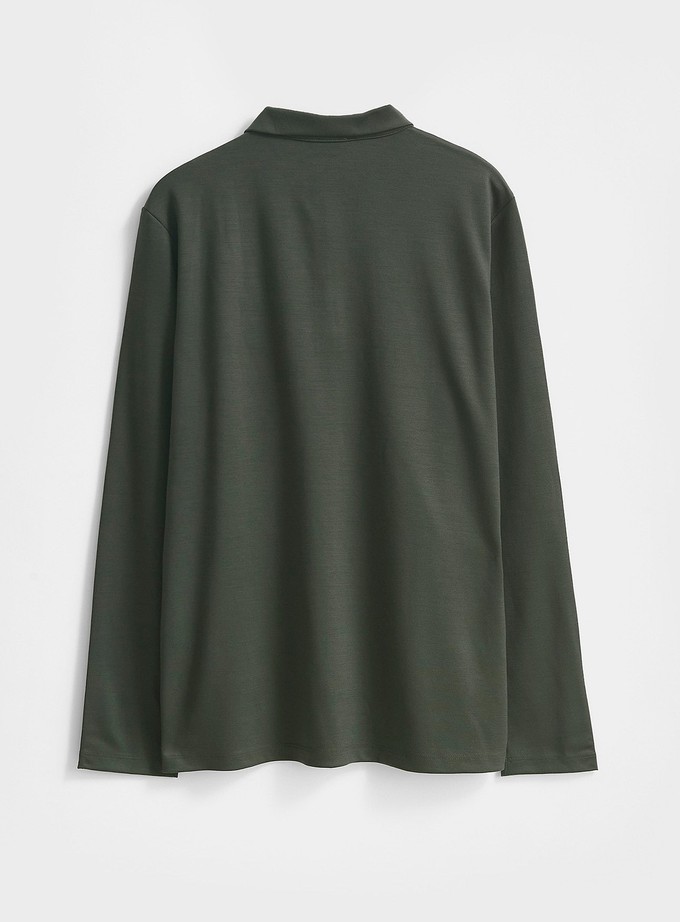 ZQ Merino Deep Neem Super 120s Stretch Polo from Neem London