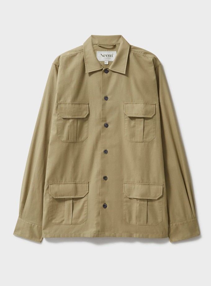 Regenerative Cotton Twill Khaki OverShirt from Neem London