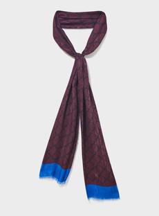 Italian Tencel Biodegradable Burgundy Border Scarf via Neem London