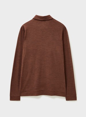 ZQ Merino Wool Jersey Hazel Long Sleeve Polo Shirt from Neem London