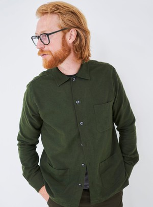 Recycled Italian Green Flannel Shirt Jacket from Neem London
