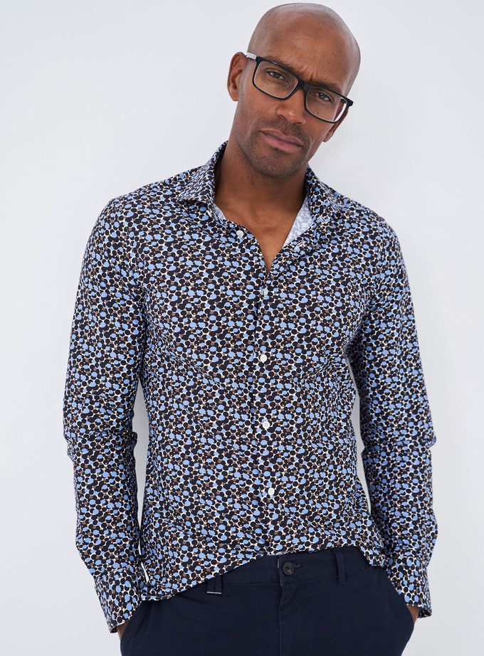 Recycled Multi Print Party Comfort Shirt from Neem London