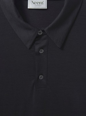 ZQ Merino Wool Black Stripe Long Sleeve Polo from Neem London