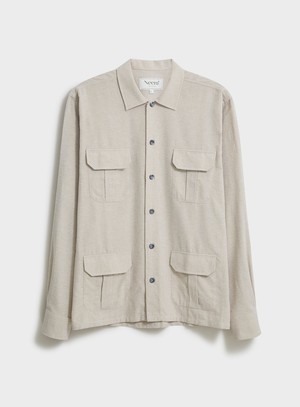 Recycled Italian Flannel Oatmeal Over-Shirt from Neem London