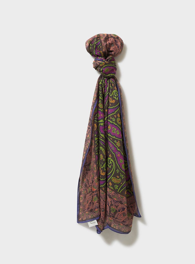 Biodegradable Italian Tencel Pink Paisley Flamboyant Scarf from Neem London