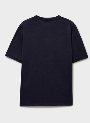 ZQ Merino Navy Stripe Super 120s T-Shirt from Neem London