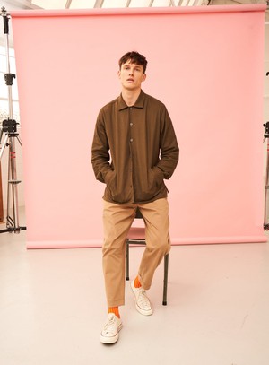 Regenerative Cotton Flannel Dorset Moss St James Overshirt from Neem London