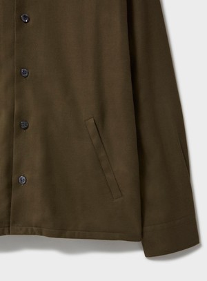 Regenerative Cotton Flannel Dorset Moss St James Overshirt from Neem London
