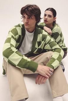 Checkered Green Cardigan via NWHR