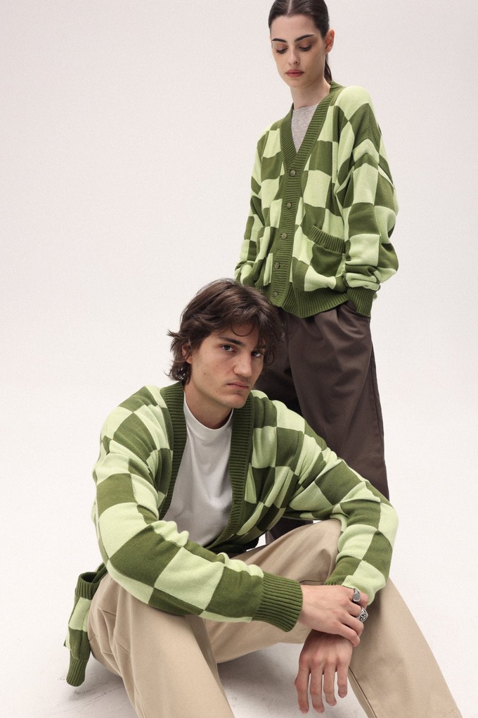 Checkered Green Cardigan from NWHR