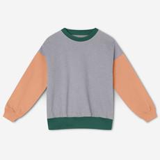 Boxy Sweater Colorblocking I Grey Melange via Orbasics