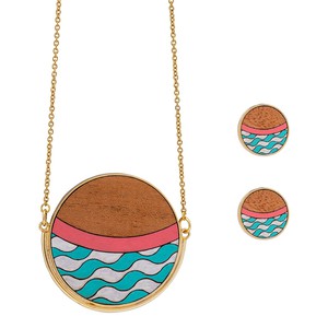 Island Recycled Wood Gold Necklace from Paguro Upcycle