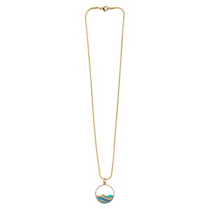 Ocean Recycled Wood Gold Necklace from Paguro Upcycle