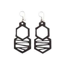 Honeycomb Handmade Rubber Earrings from Paguro Upcycle