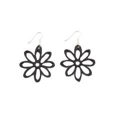 Dahlia Flower Recycled Rubber Earrings from Paguro Upcycle