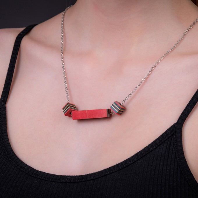 Recta Recycled Skateboard Necklace from Paguro Upcycle
