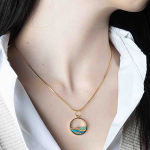 Ocean Recycled Wood Gold Necklace from Paguro Upcycle