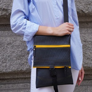 Jen Foldover Recycled Rubber Vegan Crossbody Bag (6 Colours Available) from Paguro Upcycle