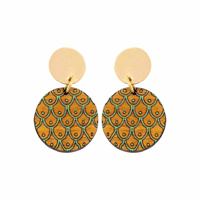 Grinsing Recycled Wood Earrings from Paguro Upcycle