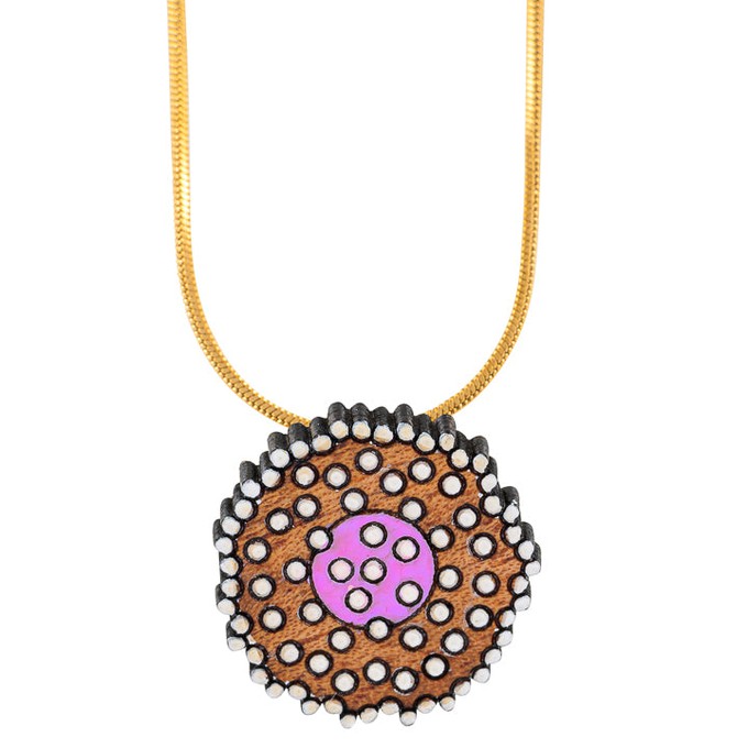Paguro Upcycle Reclaimed Wood Necklace Mimosa Unique Design from Paguro Upcycle