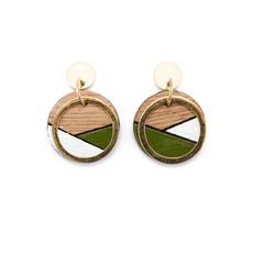 Conture Recycled Wood Gold Plated Earrings (4 Colours Available) from Paguro Upcycle
