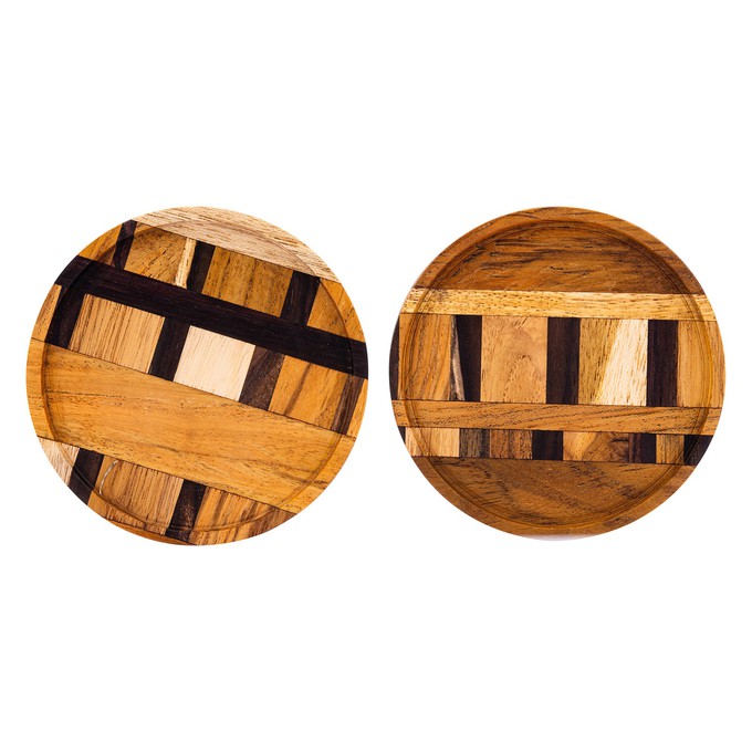 Unique Handmade End Grain Wooden Coasters (Set of 2 or 4) from Paguro Upcycle