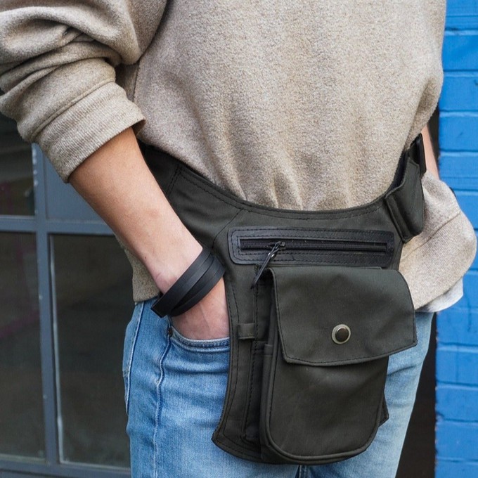 Donald Recycled Canvas Vegan Crossbody Bag from Paguro Upcycle