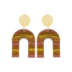 Cecek Sawut Recycled Wood Earrings via Paguro Upcycle