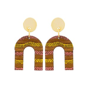Cecek Sawut Recycled Wood Earrings from Paguro Upcycle