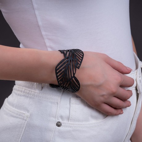 Sweet Cherry Leaf Rubber Bracelet from Paguro Upcycle