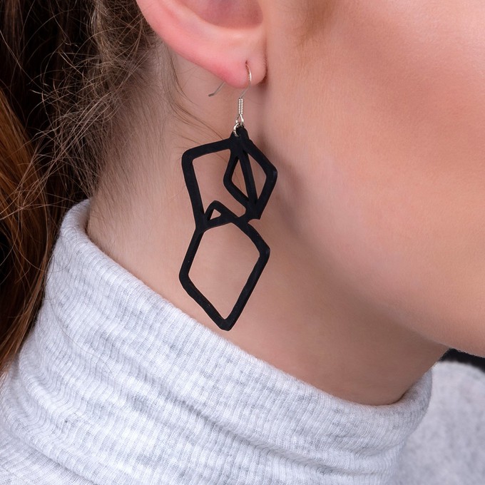 Belinda Geometric Recycled Rubber Earrings from Paguro Upcycle