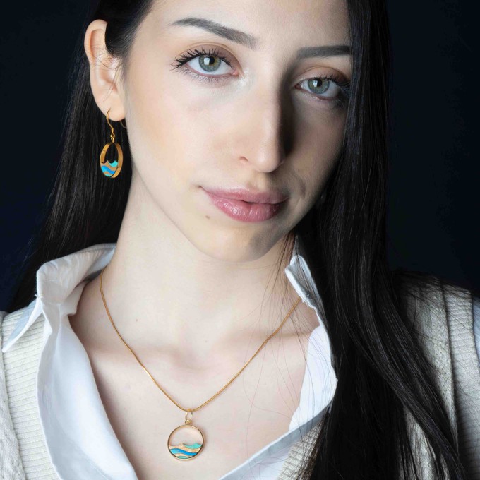 Ocean Recycled Wood Gold Necklace from Paguro Upcycle