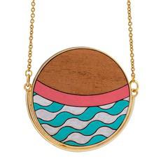 Island Recycled Wood Gold Necklace via Paguro Upcycle