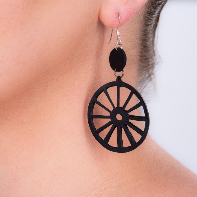 Water Wheel Upcycled Rubber Earrings from Paguro Upcycle