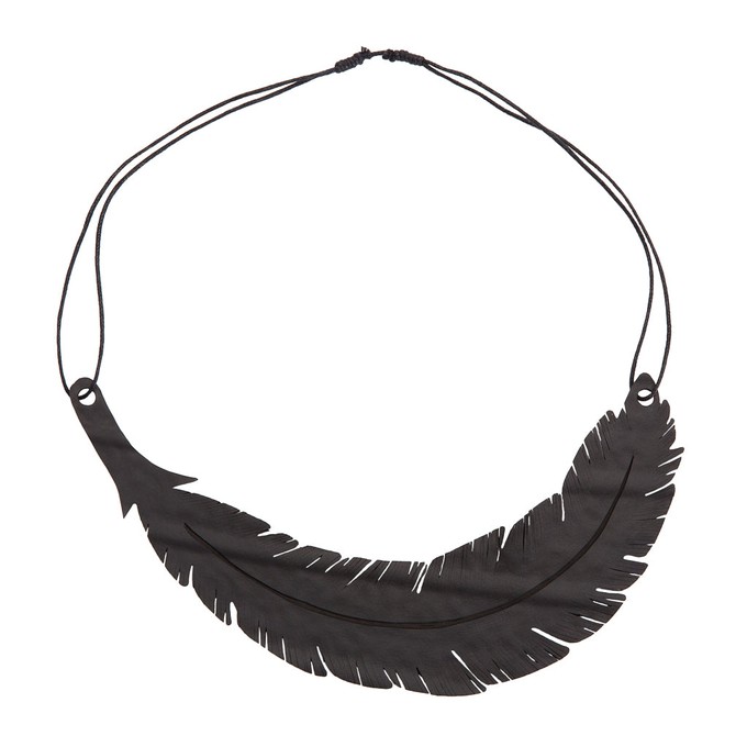 Angel Upcycled Inner Tube Feather Necklace from Paguro Upcycle