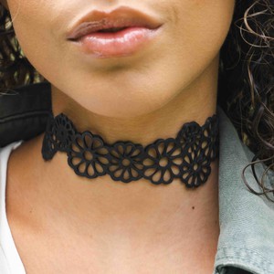Dahlia Recycled Rubber Statement Flower Choker from Paguro Upcycle