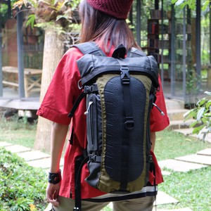 Soldier Water Resistant Vegan Backpack with Laptop Compartment from Paguro Upcycle